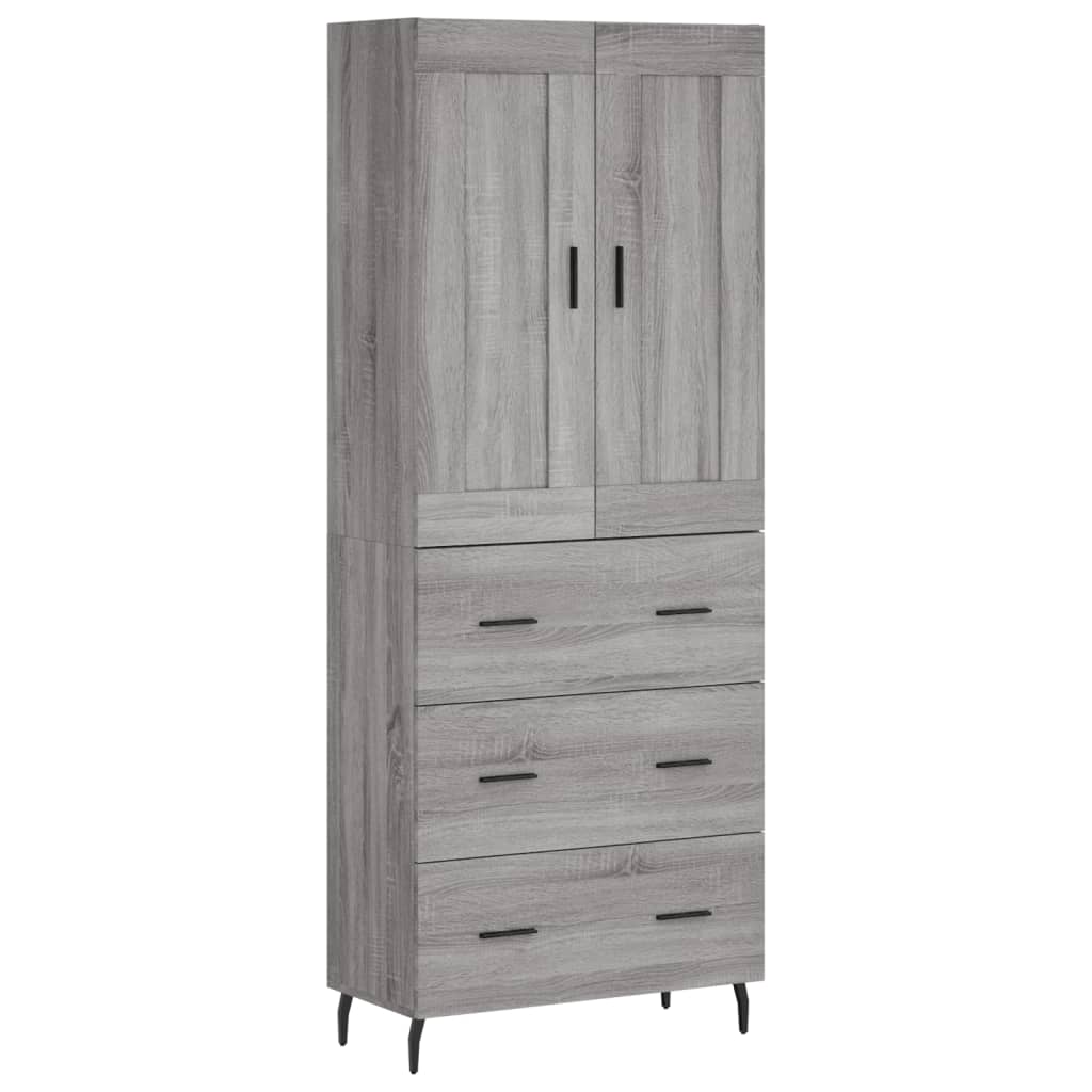Aparador alto madera contrachapada gris sonoma 69,5x34x180 cm V1895 Vetonek