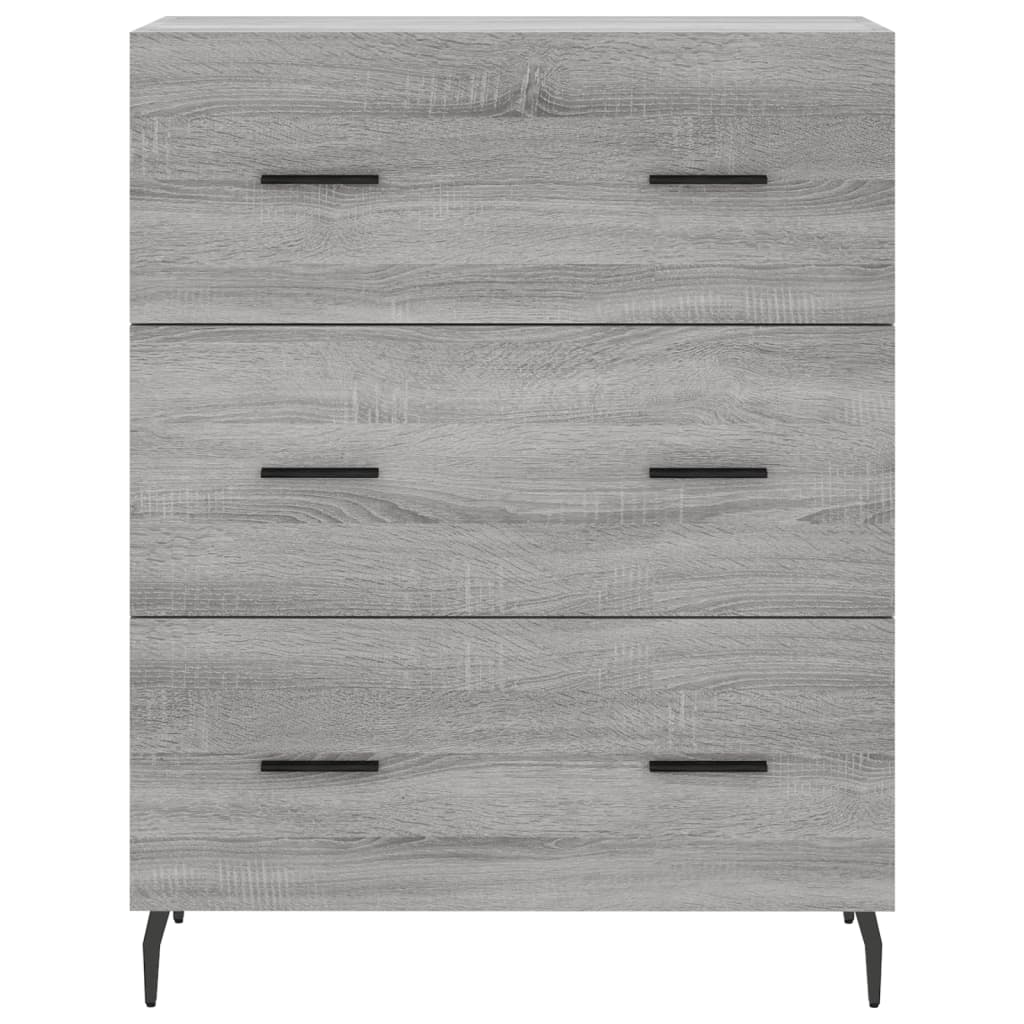 Aparador alto madera contrachapada gris sonoma 69,5x34x180 cm V1895 Vetonek