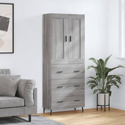 Aparador alto madera contrachapada gris sonoma 69,5x34x180 cm V1895 Vetonek