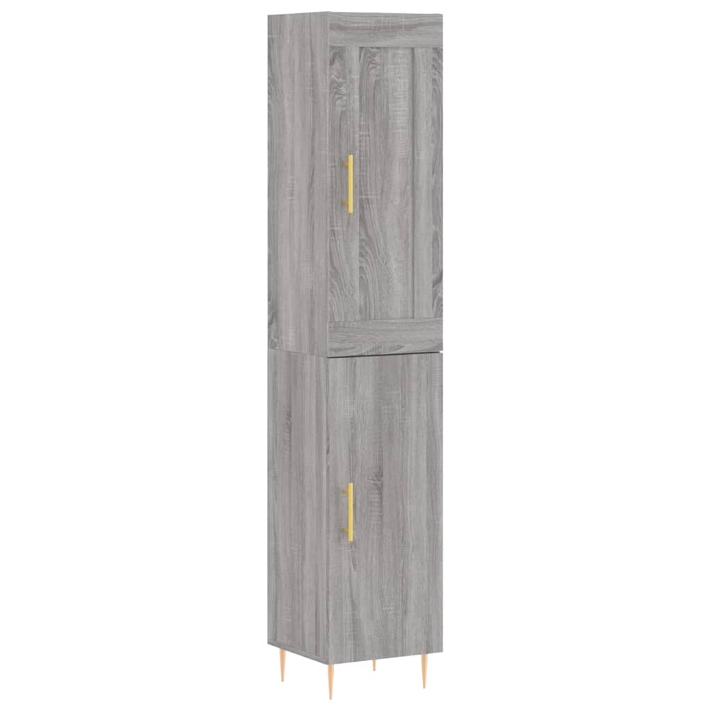 Aparador alto madera contrachapada gris Sonoma 34,5x34x180 cm