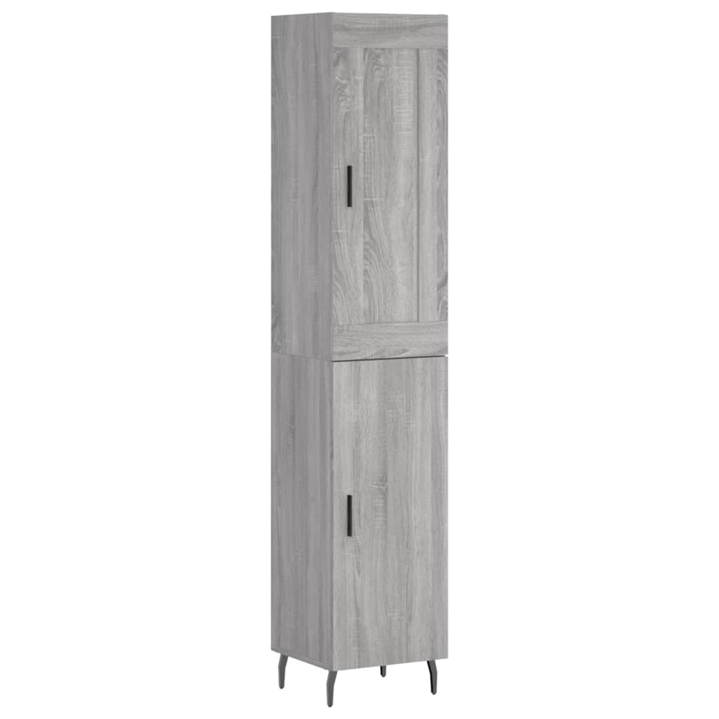 Aparador alto madera contrachapada gris Sonoma 34,5x34x180 cm