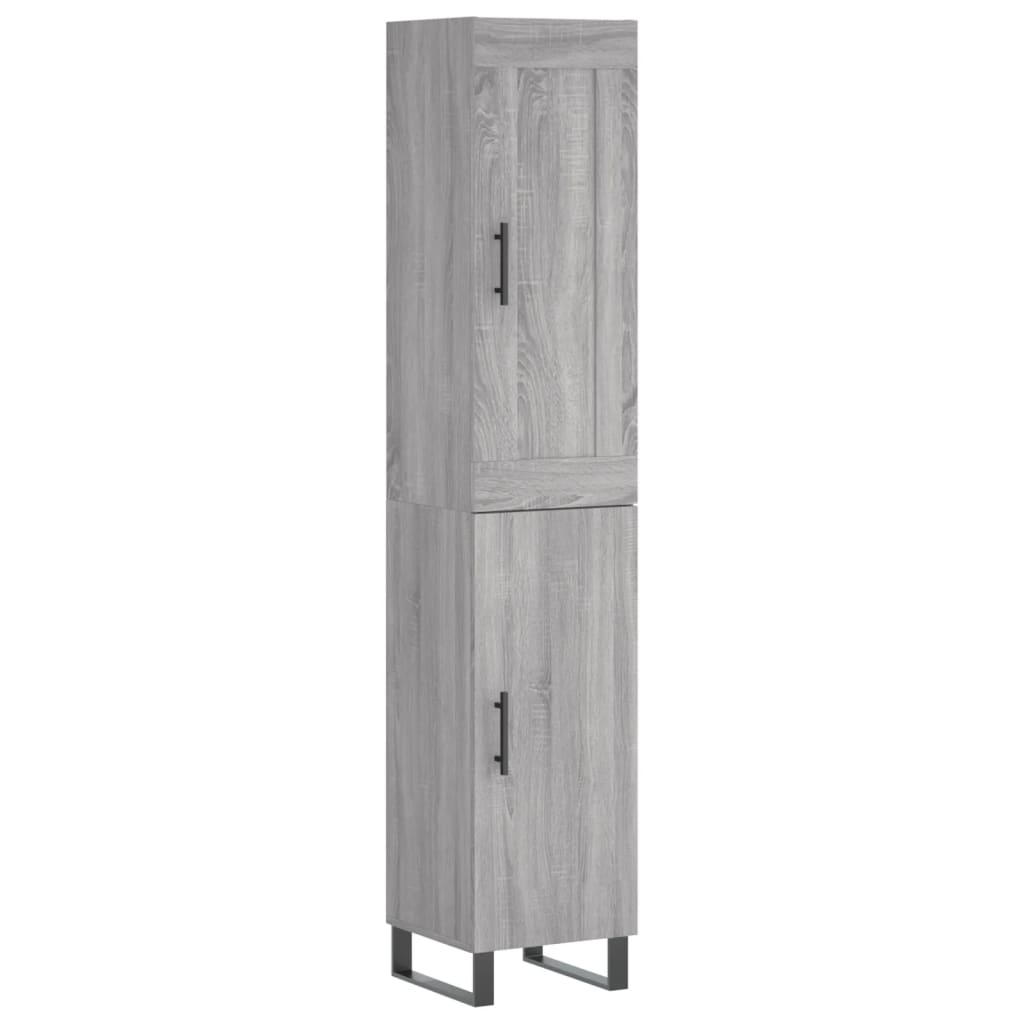 Aparador alto madera contrachapada gris Sonoma 34,5x34x180 cm