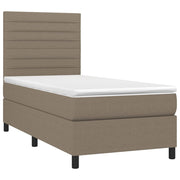Cama box spring com colchão de tecido cinza taupe 90x200 cm V4939 Vetonek