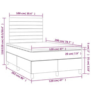 Cama box spring con colchón tela gris taupe 120x200 cm V5097 Vetonek