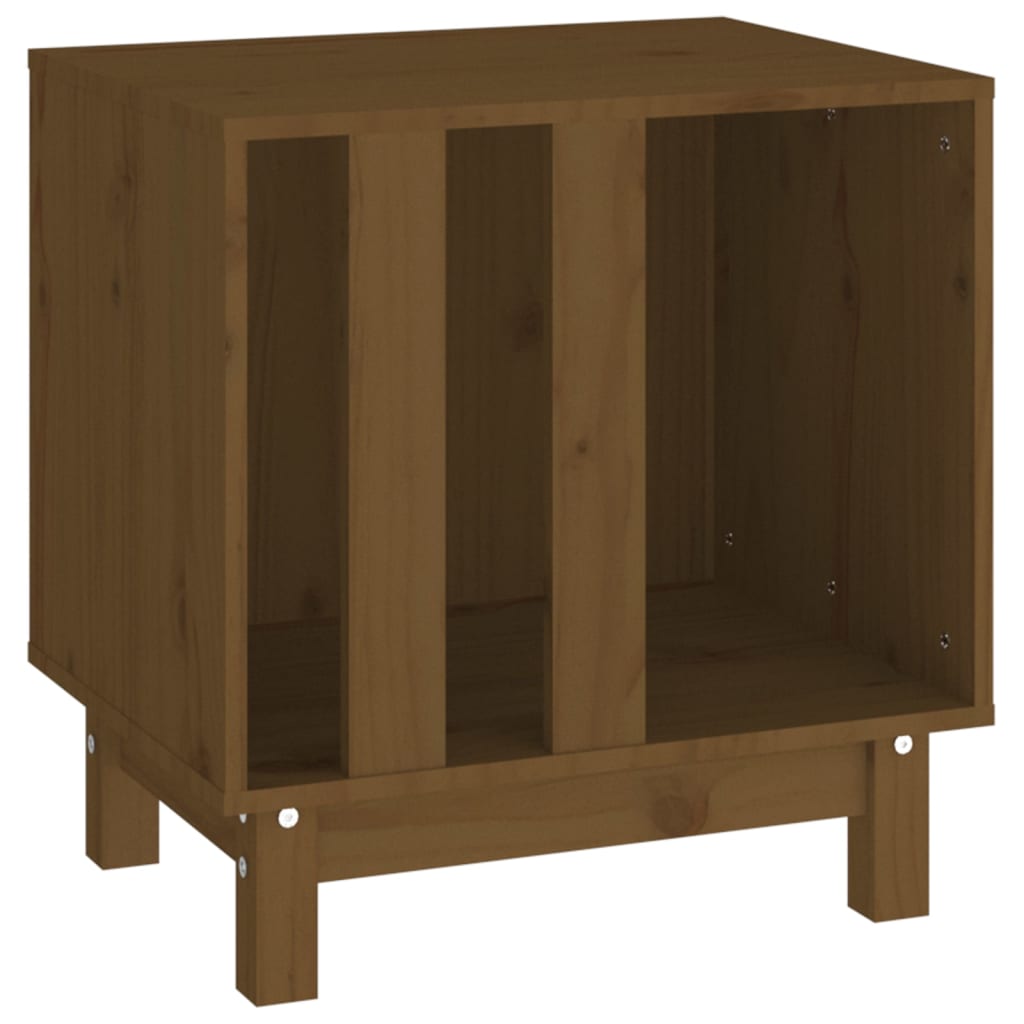 Cama para perros madera maciza pino marrón miel 50x40x52 cm