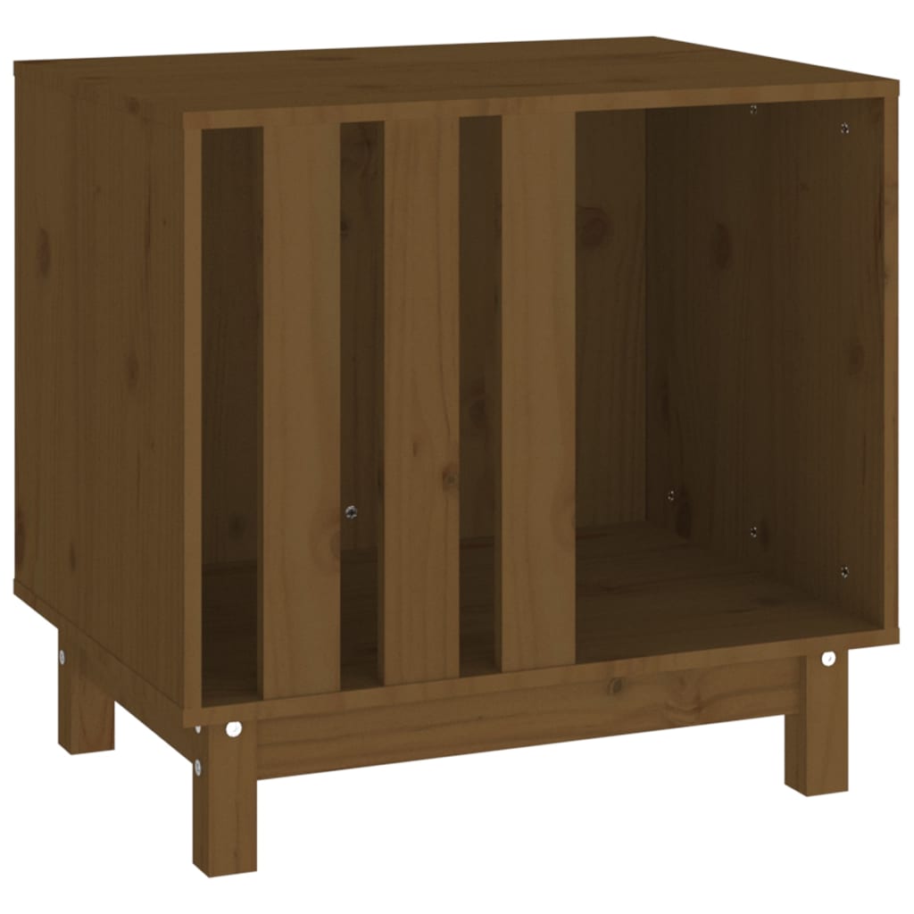 Cama para perros madera maciza pino marrón miel 60x45x57 cm