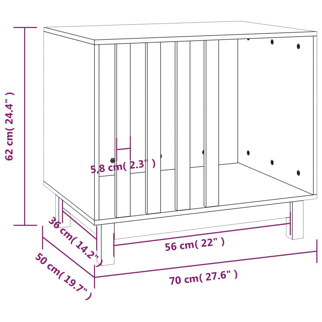 White pine pine wooded wood booth 70x50x62 cm