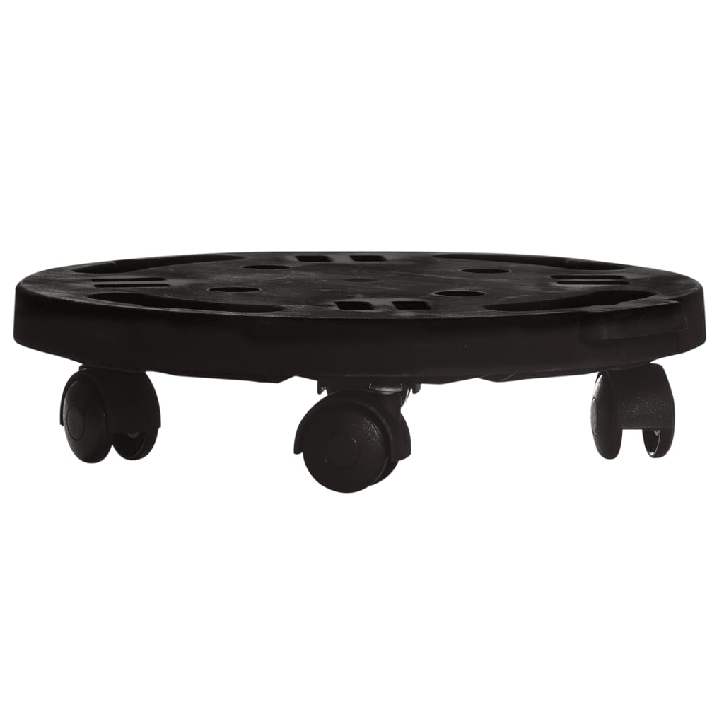 Soporte con ruedas para plantas 3 uds negro diámetro 30cm 170kg vidaXL