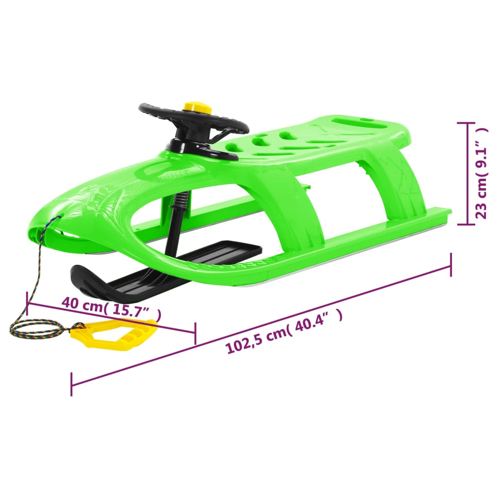 Verde polypropylene steering wheel sled102,5x40x23 cm