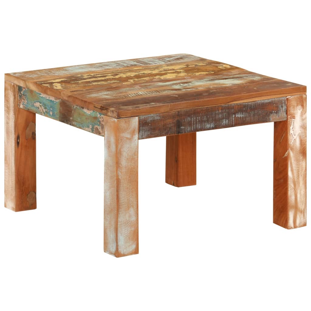 Vetonek Mesa de centro de madera maciza reciclada 55x55x35 cm