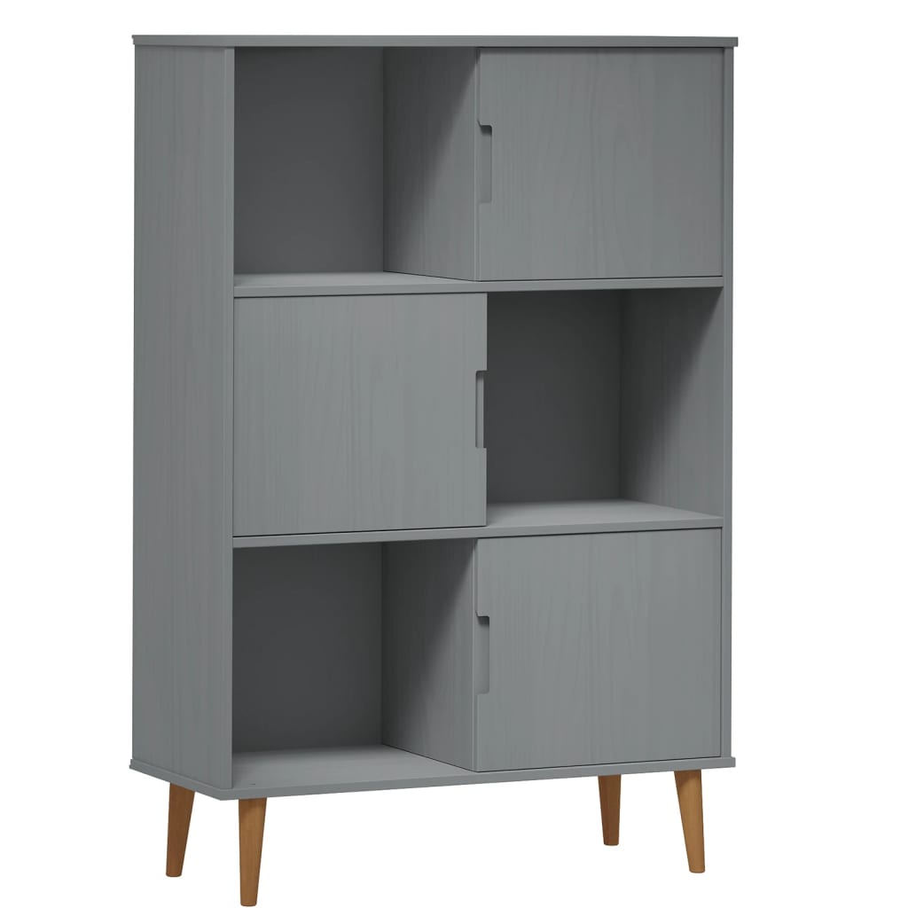 Librería MOLDE madera maciza de pino marrón 90x35x133,5 cm vidaXL