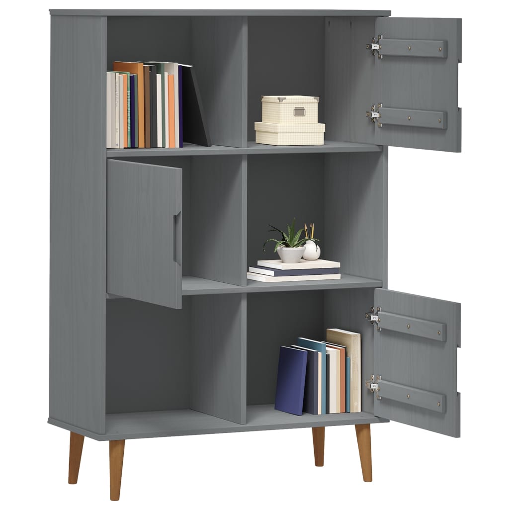 Librería MOLDE madera maciza de pino marrón 90x35x133,5 cm vidaXL