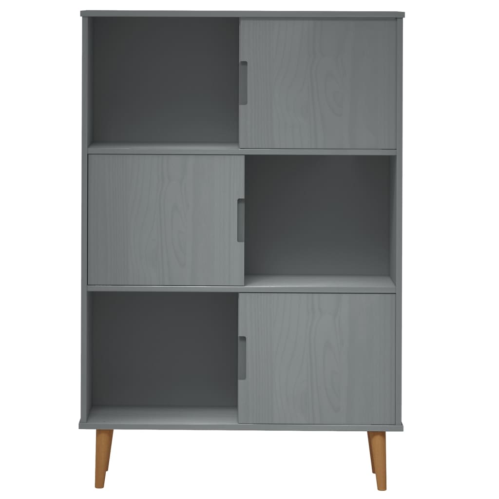 Librería MOLDE madera maciza de pino marrón 90x35x133,5 cm vidaXL