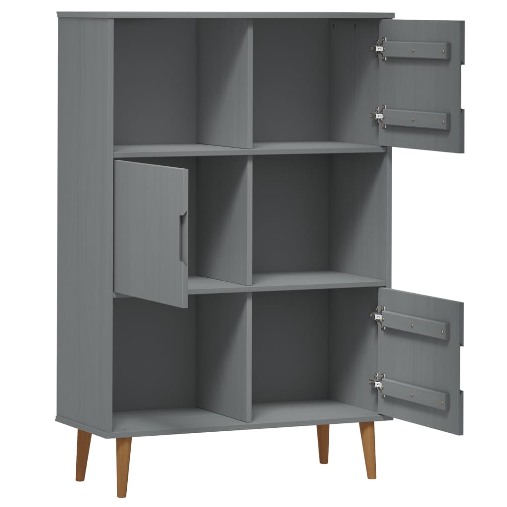 Librería MOLDE madera maciza de pino marrón 90x35x133,5 cm vidaXL