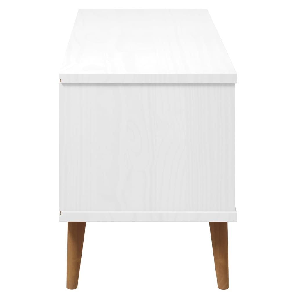 Mueble de TV MOLDE madera maciza de pino blanco 106x40x49 cm vidaXL