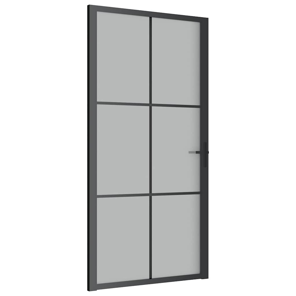 Puerta interior de vidrio y aluminio negro mate 102,5x201,5 cm