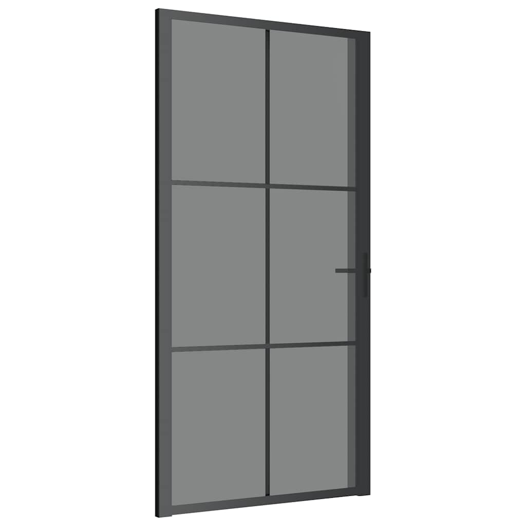 Puerta Interior Vidrio Templado y Aluminio Negro 102,5x201,5 cm