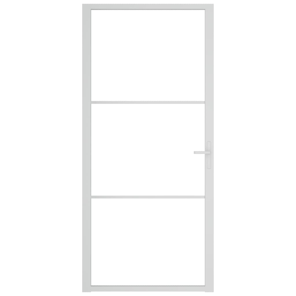 Puerta interior vidrio EGS y aluminio blanco 93x201,5 cm - Vetonek