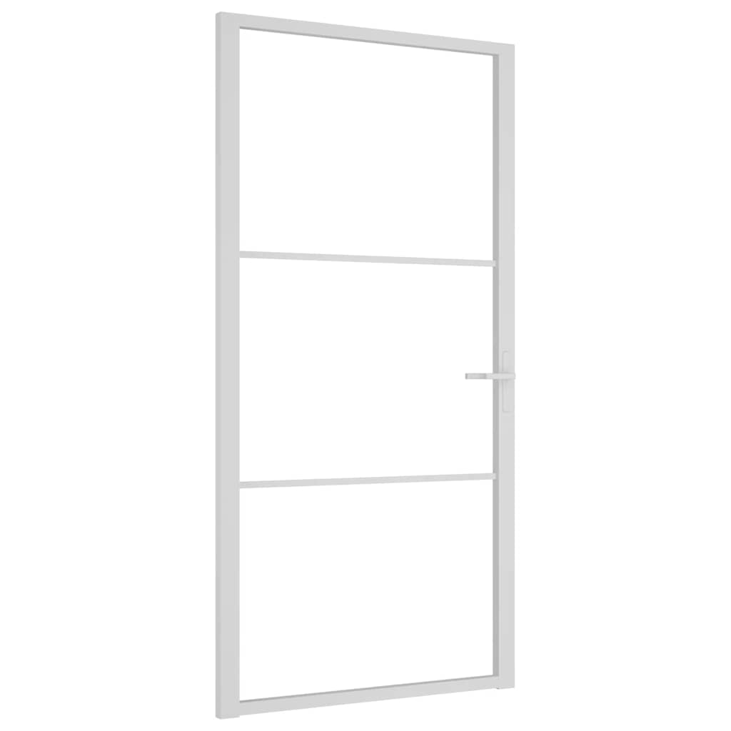 Puerta Interior Vidrio Templado y Aluminio Blanco 102,5x201,5 cm
