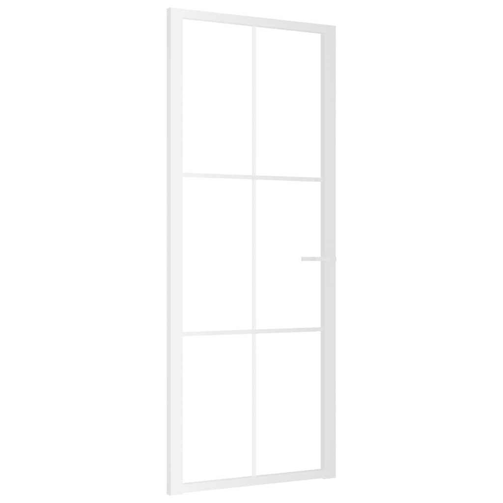 Puerta Interior Vidrio Templado y Aluminio Blanco 83x201,5 cm