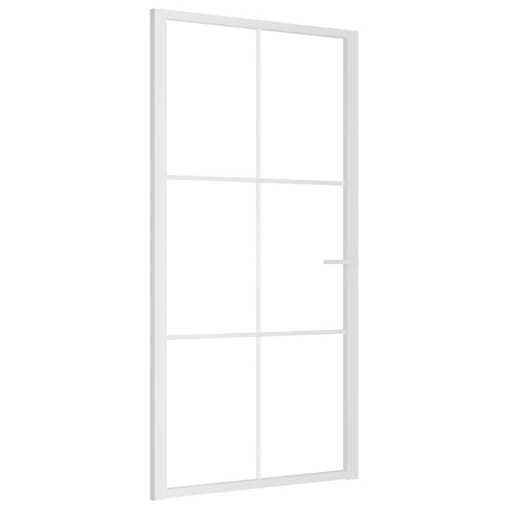 Puerta Interior Vidrio Templado y Aluminio Blanco 102,5x201,5 cm