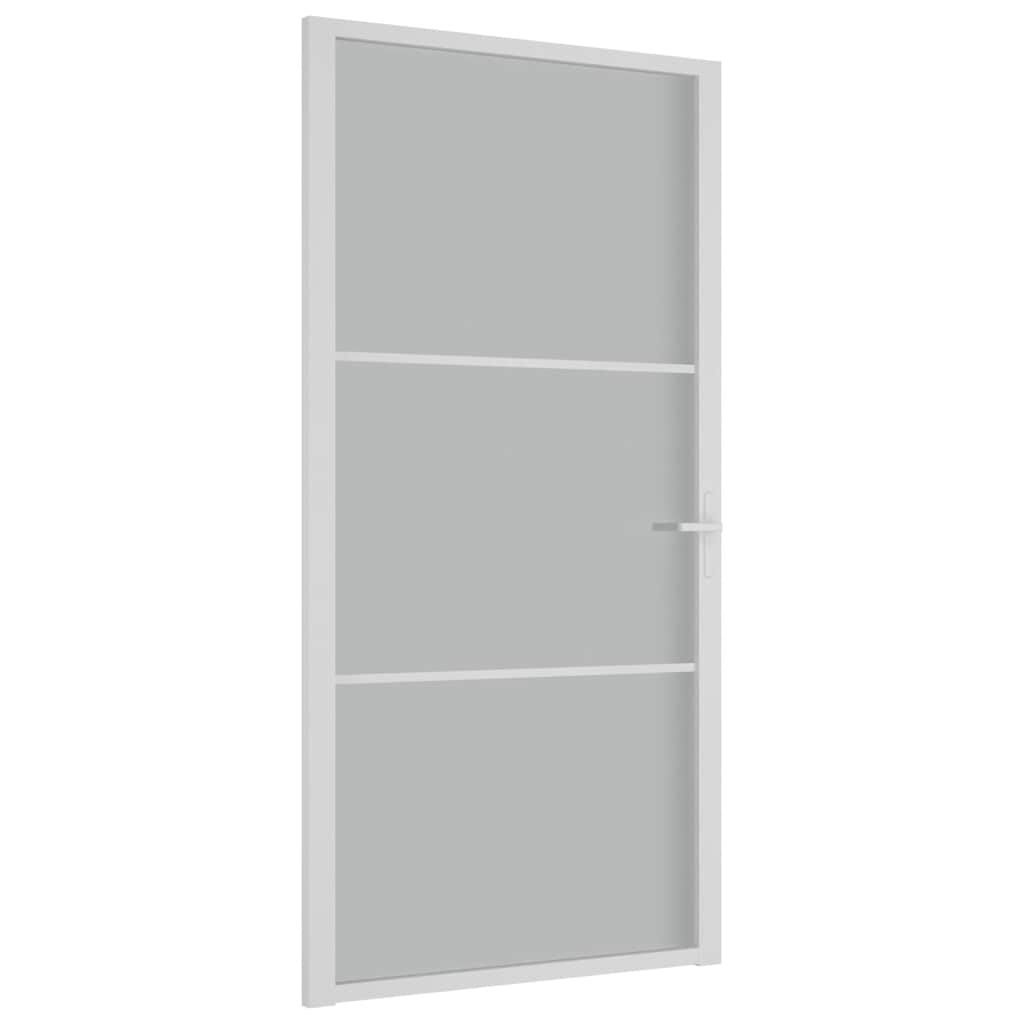 Puerta Interior de Vidrio Templado y Aluminio Blanco Mate 102,5x201,5 cm