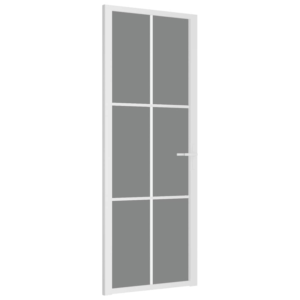 Puerta interior vidrio EGS y aluminio blanco 76x201,5 cm