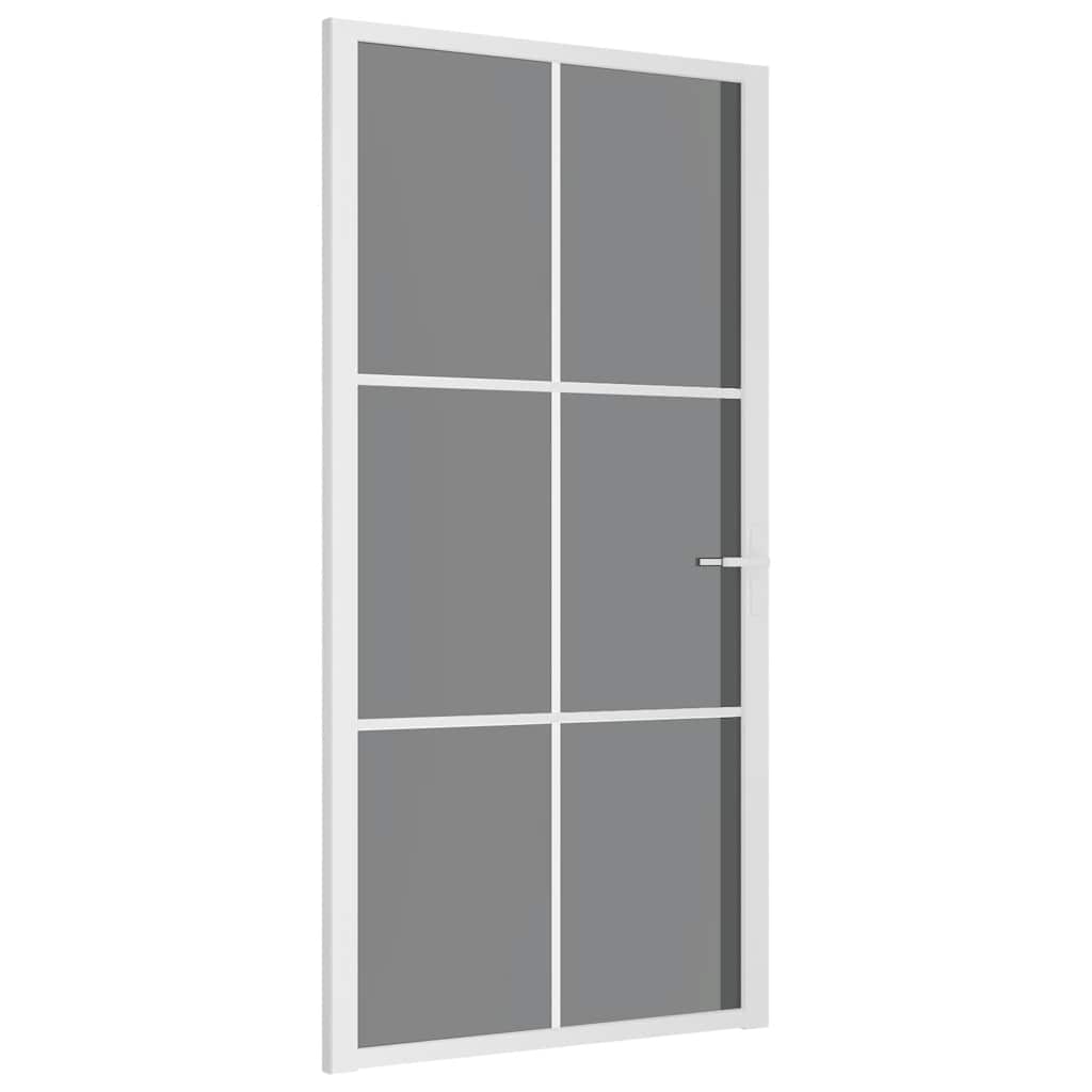 Puerta interior vidrio EGS y aluminio blanco 102,5x201,5 cm