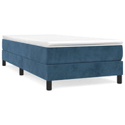 Cama box spring con colchón terciopelo azul oscuro 80x200 cm v8001 - Vetonek