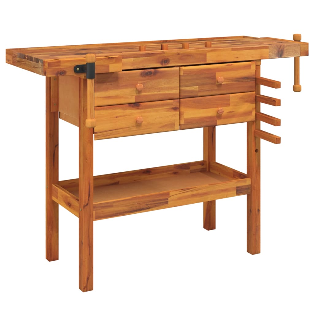 Work bank drawers and screws Banco Acacia 124x52x83 cm