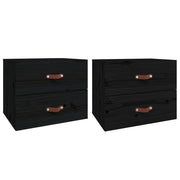 Vetonek Tables de chevet murales 2 pcs noir 50x36x40 cm