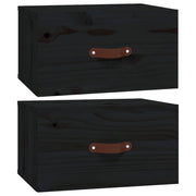 Vetonek Tables de chevet murales 2 pcs noir 40x29,5x22 cm