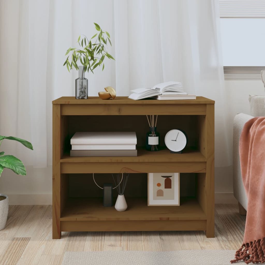 Estantería madera maciza de pino marrón miel 80x35x68 cm v6280 - Vetonek