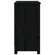 Estantería madera maciza de pino negra 80x35x68 cm v6297 - Vetonek