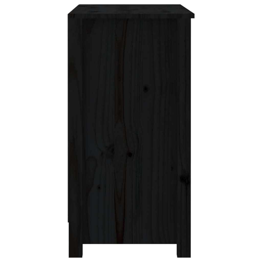 Estantería madera maciza de pino negra 80x35x68 cm v6297 - Vetonek