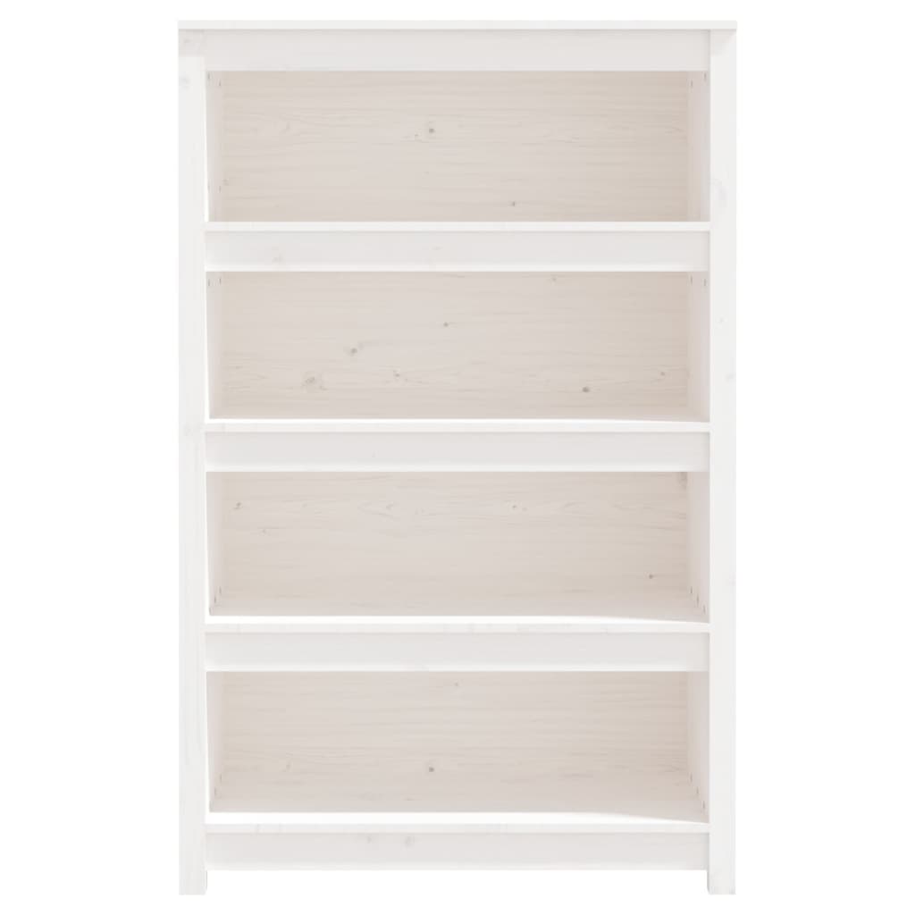 Estantería madera maciza de pino blanca 80x35x126 cm v6365 - Vetonek