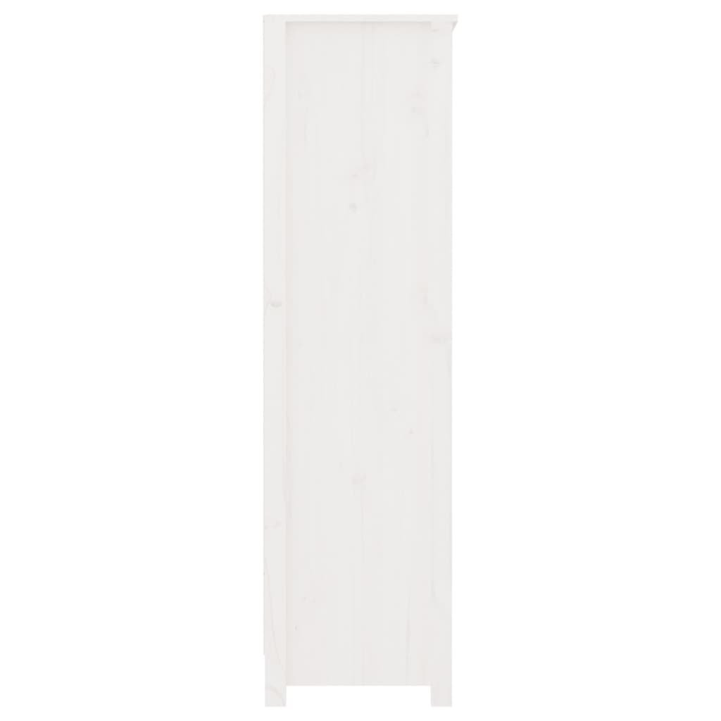 Estantería madera maciza de pino blanca 80x35x126 cm v6365 - Vetonek