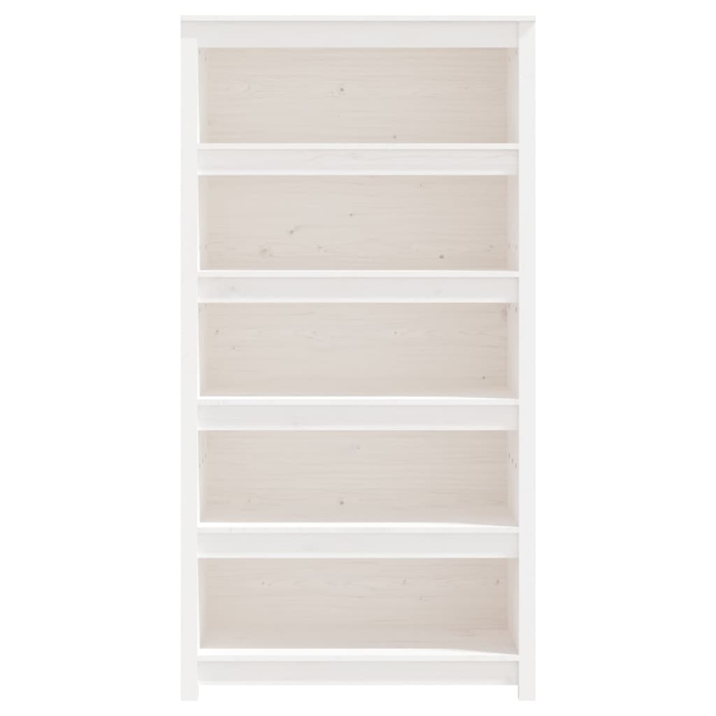 Estantería madera maciza de pino blanca 80x35x154 cm v6419 - Vetonek