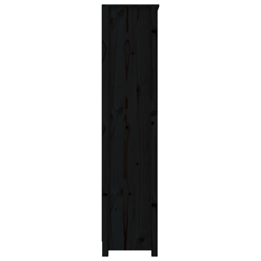 Estantería madera maciza de pino negra 80x35x154 cm v6440 - Vetonek