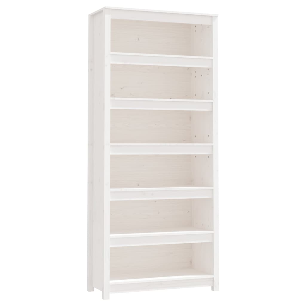 Vetonek Estantería madera maciza de pino blanca 80x35x183 cm