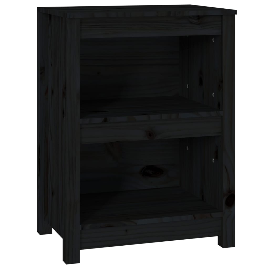 Vetonek Estantería madera maciza de pino negra 50x35x68 cm