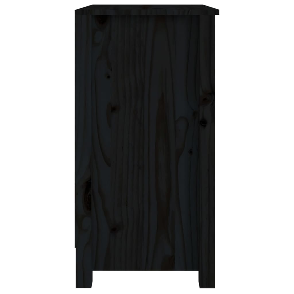 Estantería madera maciza de pino negra 50x35x68 cm v6549 - Vetonek