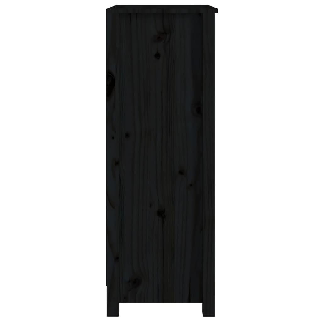 Estantería madera maciza de pino negra 50x35x97 cm v6594 - Vetonek