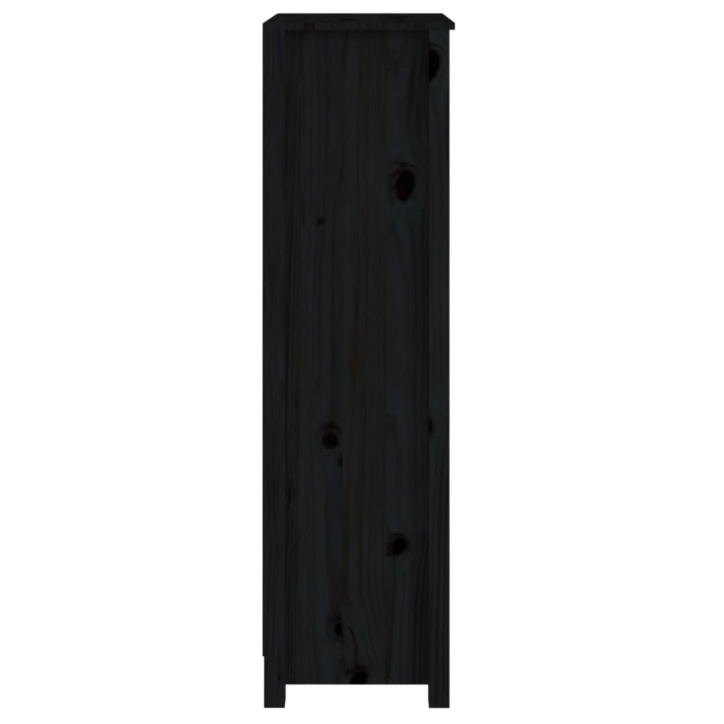 Estantería madera maciza de pino negra 50 x 35 x 125,5 cm v6648 - Vetonek