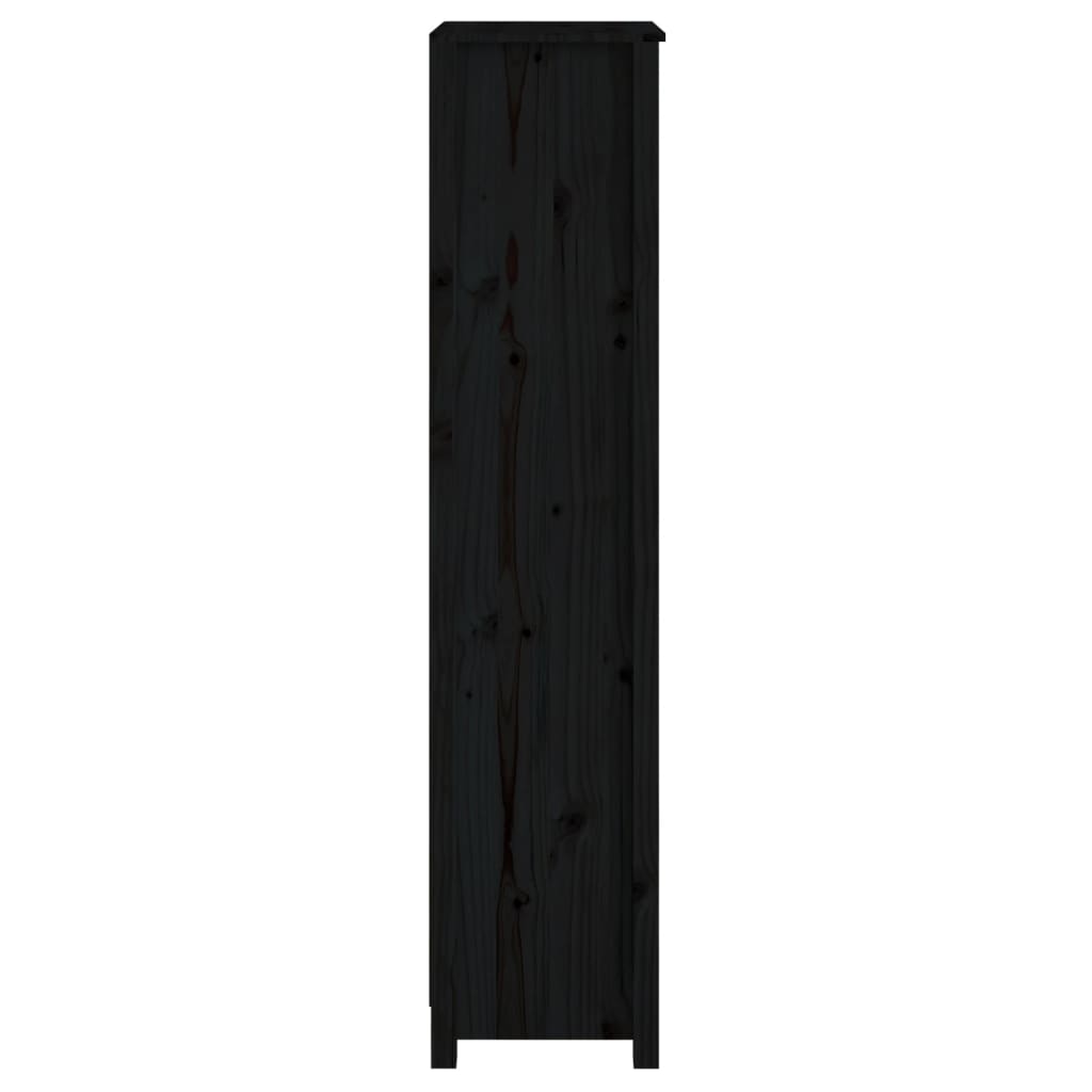 Estantería madera maciza de pino negra 50x35x154 cm v6693 - Vetonek