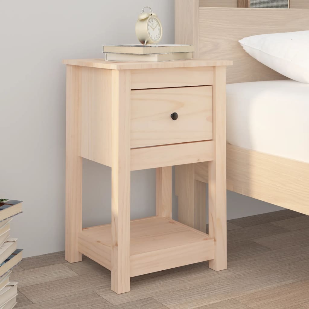 Vetonek Mesita de noche madera maciza de pino 40x35x61,5 cm