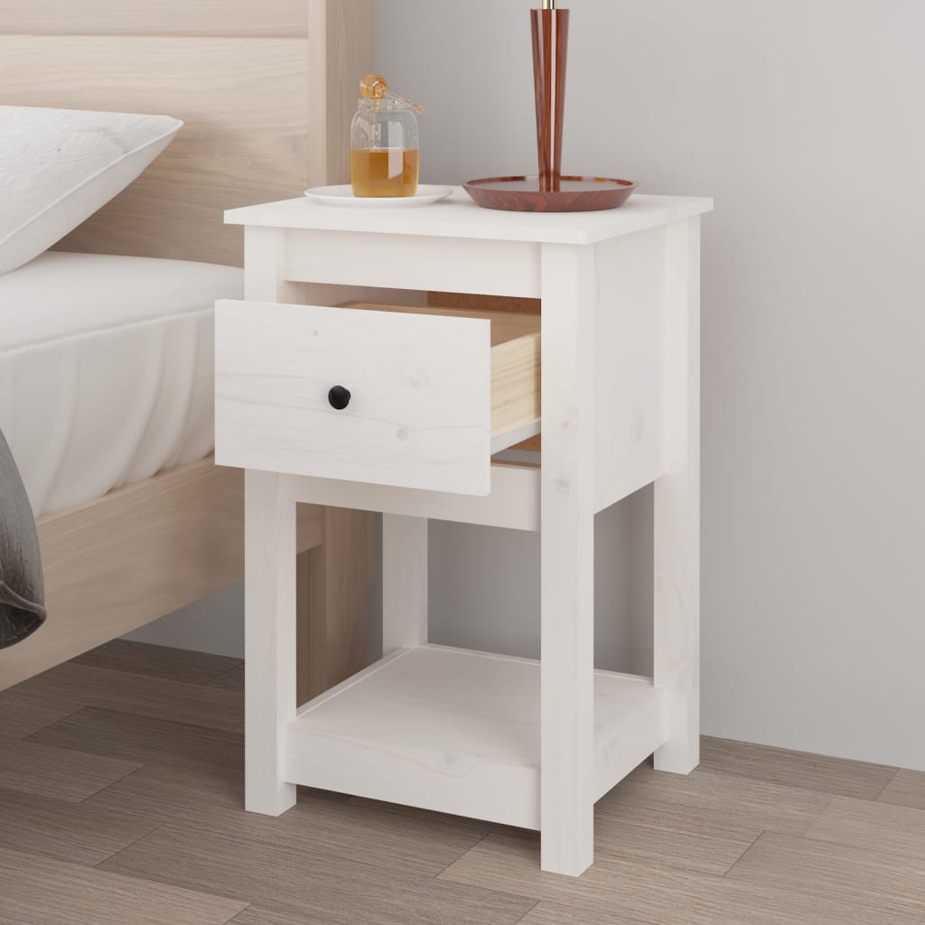 Night bedside table White pine wood 40x35x61.5 cm