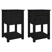 Tables de chevet 2 pcs bois de pin noir massif 40x35x61,5cm V6891 Vetonek
