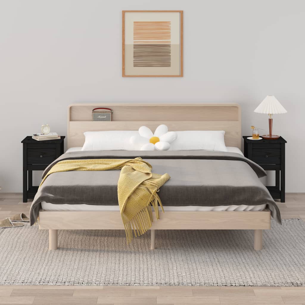 Tables de chevet 2 pcs bois de pin noir massif 40x35x61,5cm V6891 Vetonek
