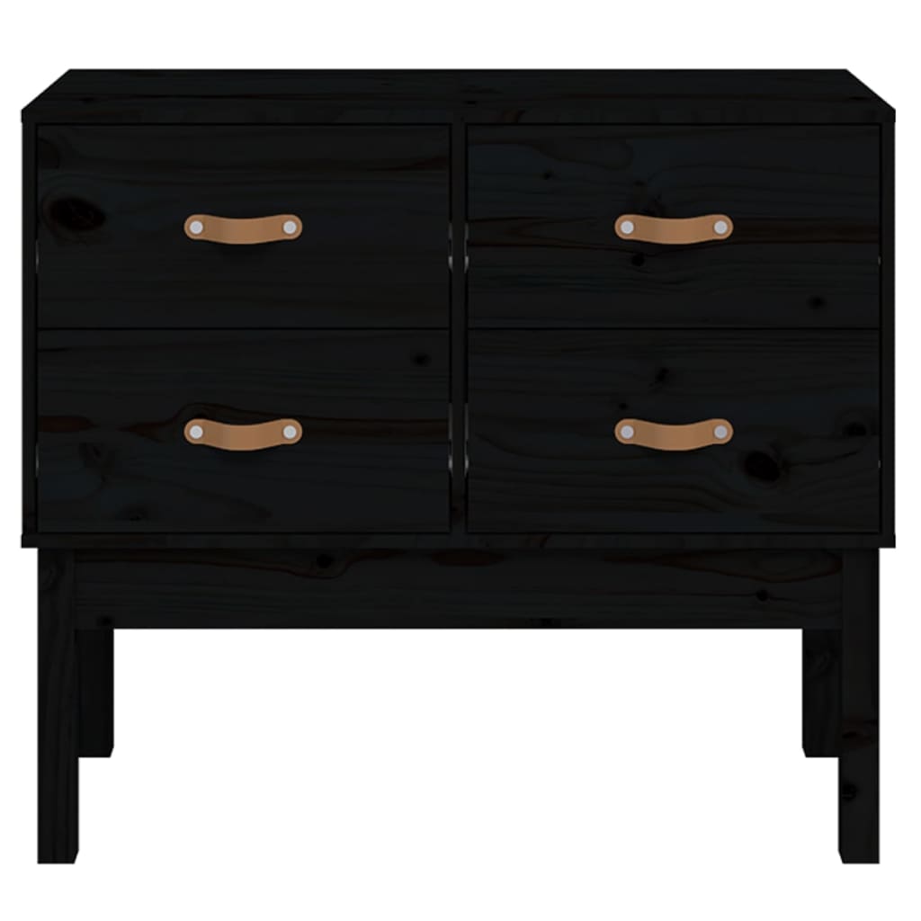 Black pine pine wood console furniture 90x40x78 cm